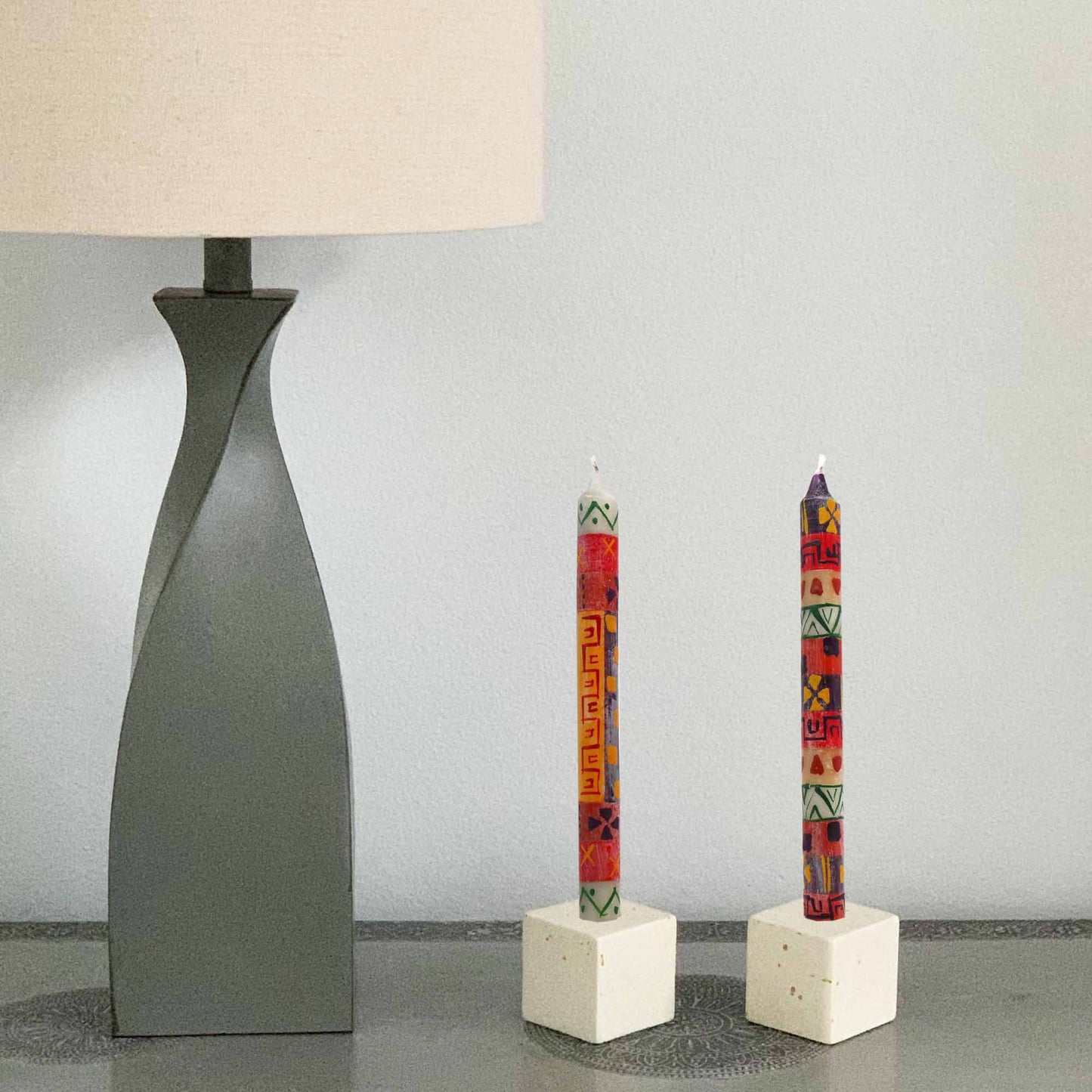 Set of Three Boxed Tall Hand-Painted Candles - Indaeuko Design - Nobunto    Home Decor Supply | Online Retail | ShoreShopper.com