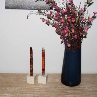 Set of Three Boxed Tall Hand-Painted Candles - Indaeuko Design - Nobunto    Home Decor Supply | Online Retail | ShoreShopper.com