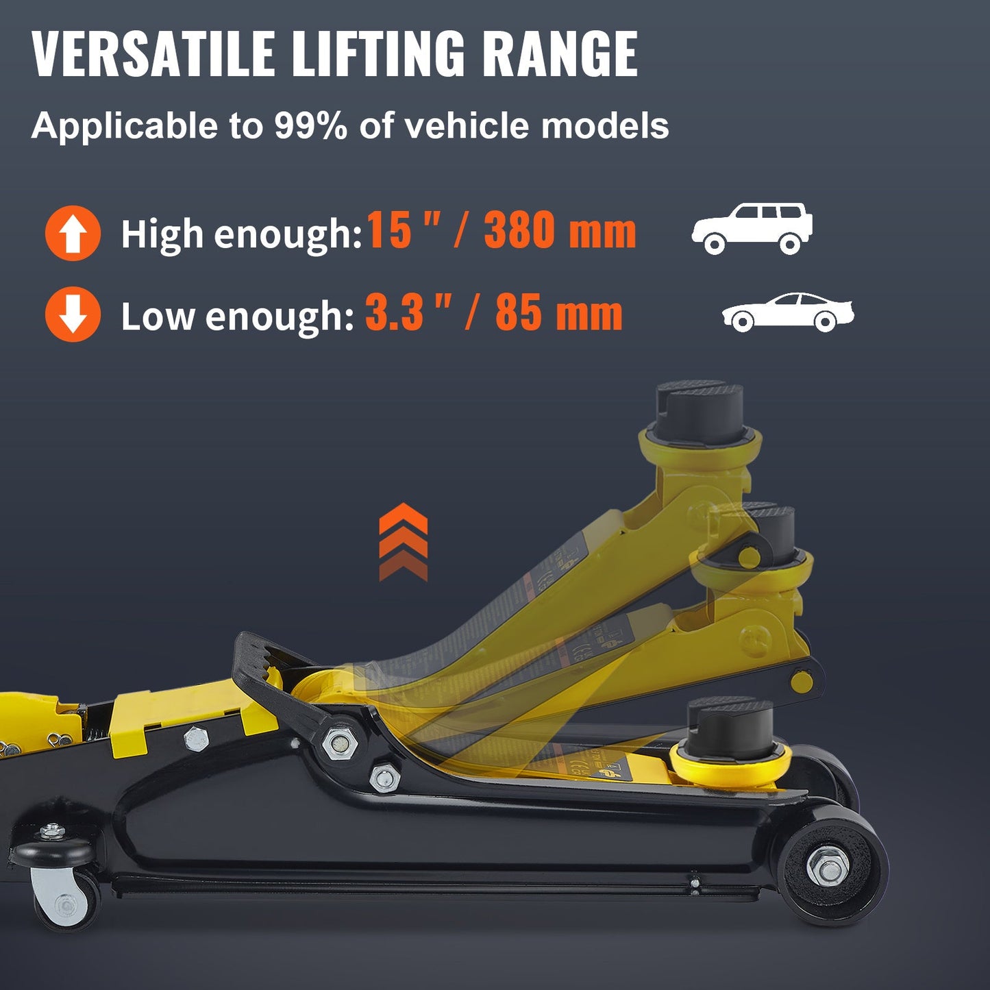 Happybuy 2.5 Ton Alloy Single Cylinder Compact Car Jack 3"-15"    Home Decor Supply | Online Retail | ShoreShopper.com