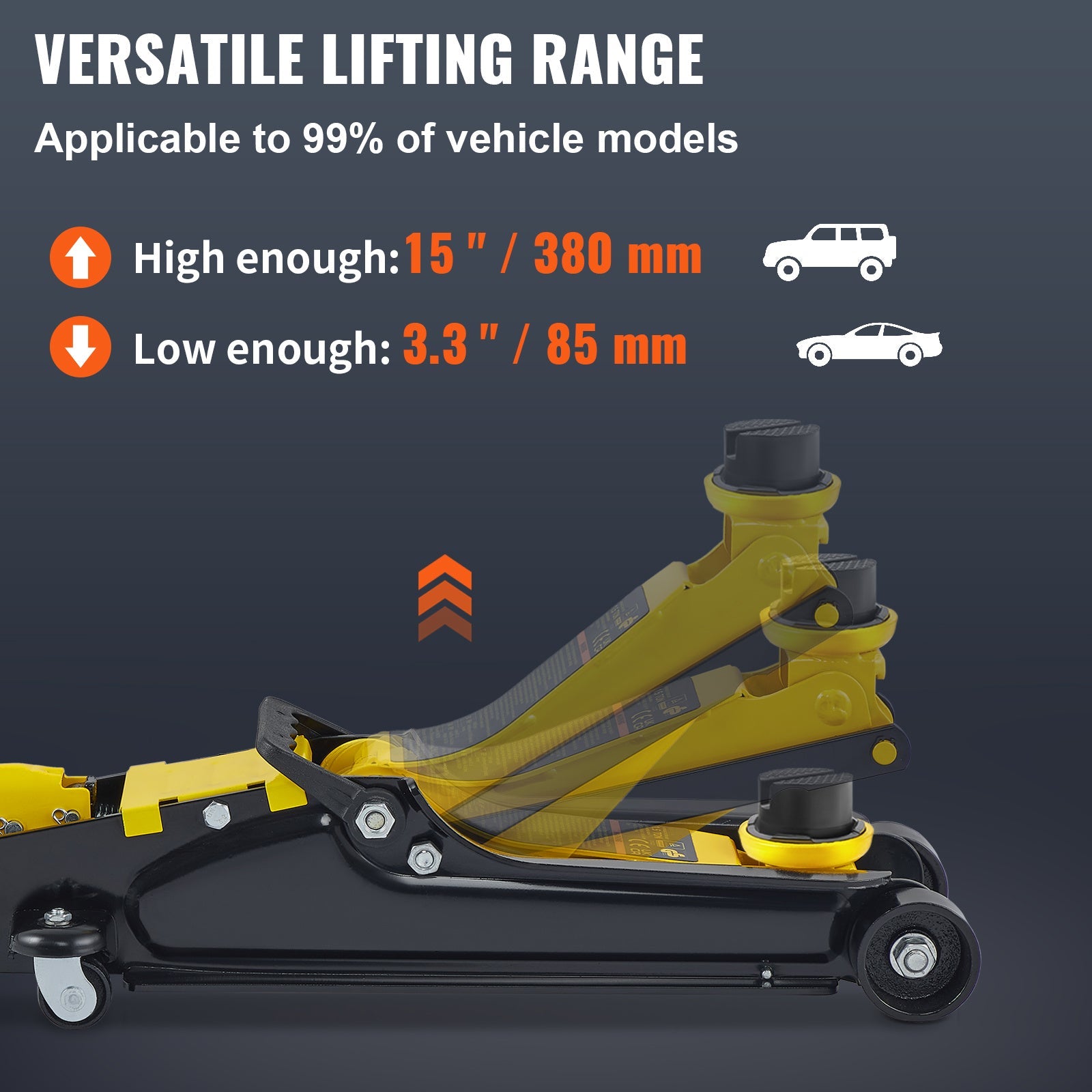 Happybuy 2.5 Ton Alloy Single Cylinder Compact Car Jack 3"-15"    Home Decor Supply | Online Retail | ShoreShopper.com