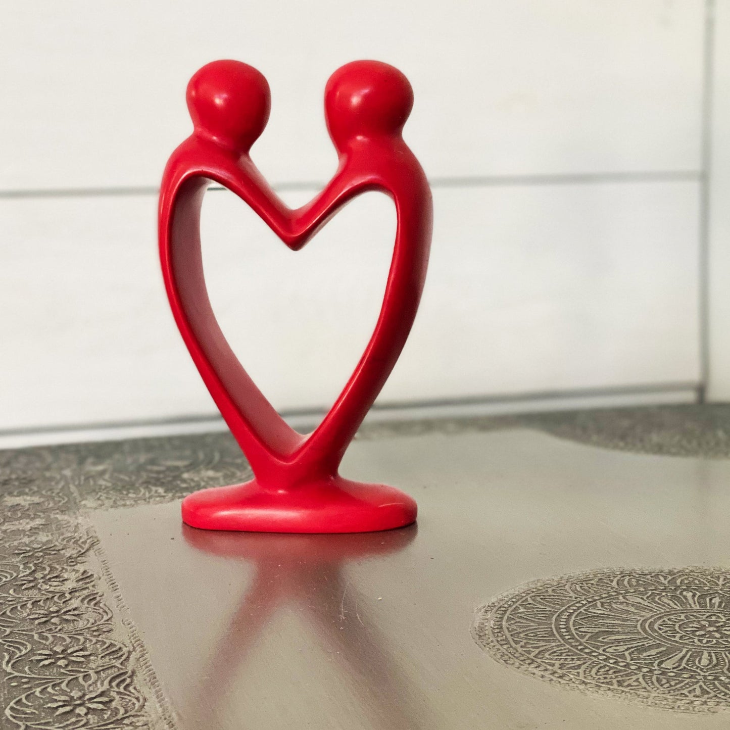 Handcrafted Soapstone Lover's Heart Sculpture in Red - Smolart    Home Decor Supply | Online Retail | ShoreShopper.com