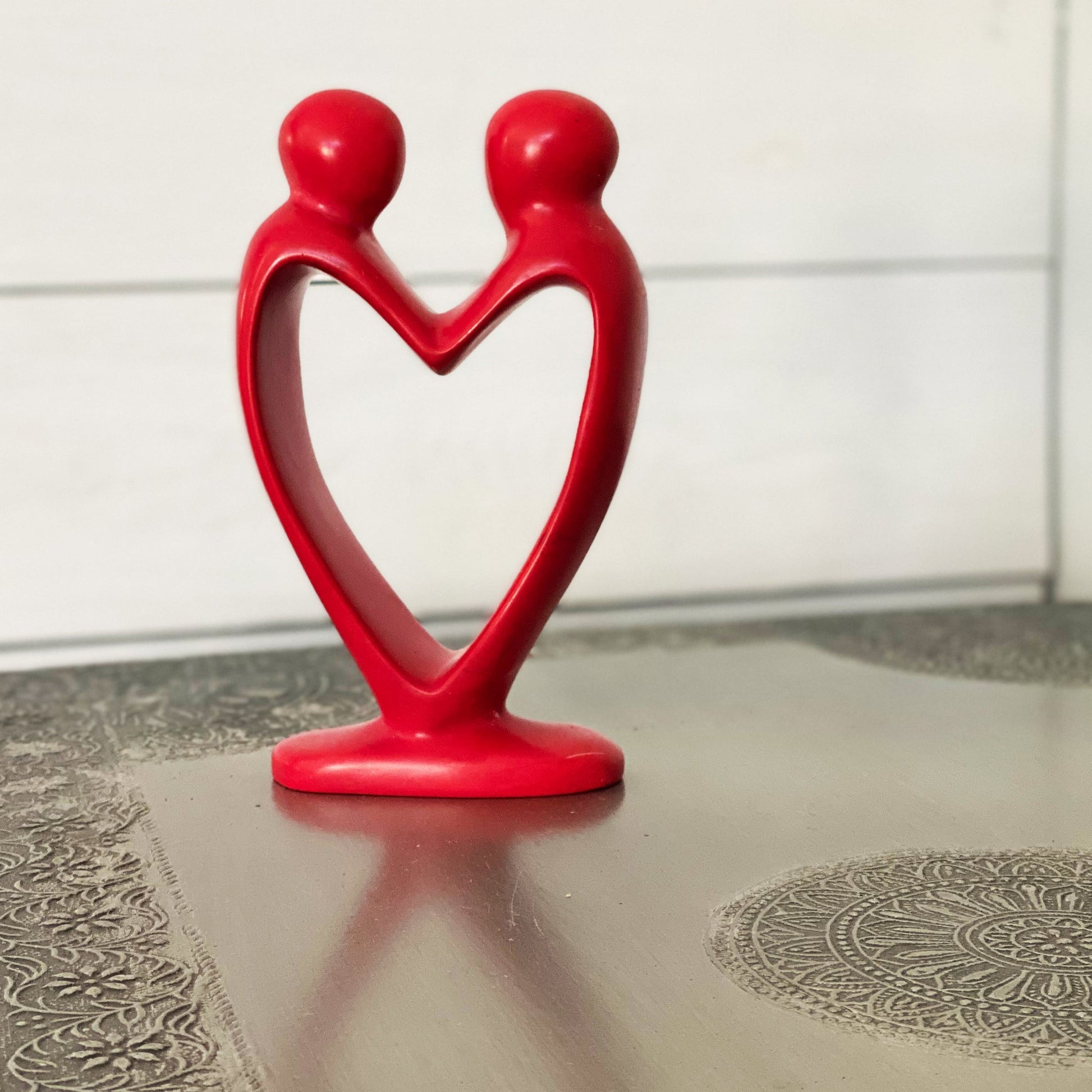 Handcrafted Soapstone Lover's Heart Sculpture in Red - Smolart    Home Decor Supply | Online Retail | ShoreShopper.com