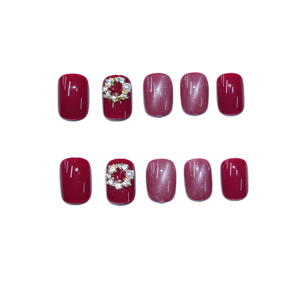 Nail Art Patch Wearing Nail Art Finished Short Rose Red Cat Eye    Home Decor Supply | Online Retail | ShoreShopper.com