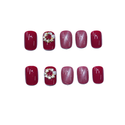 Nail Art Patch Wearing Nail Art Finished Short Rose Red Cat Eye    Home Decor Supply | Online Retail | ShoreShopper.com