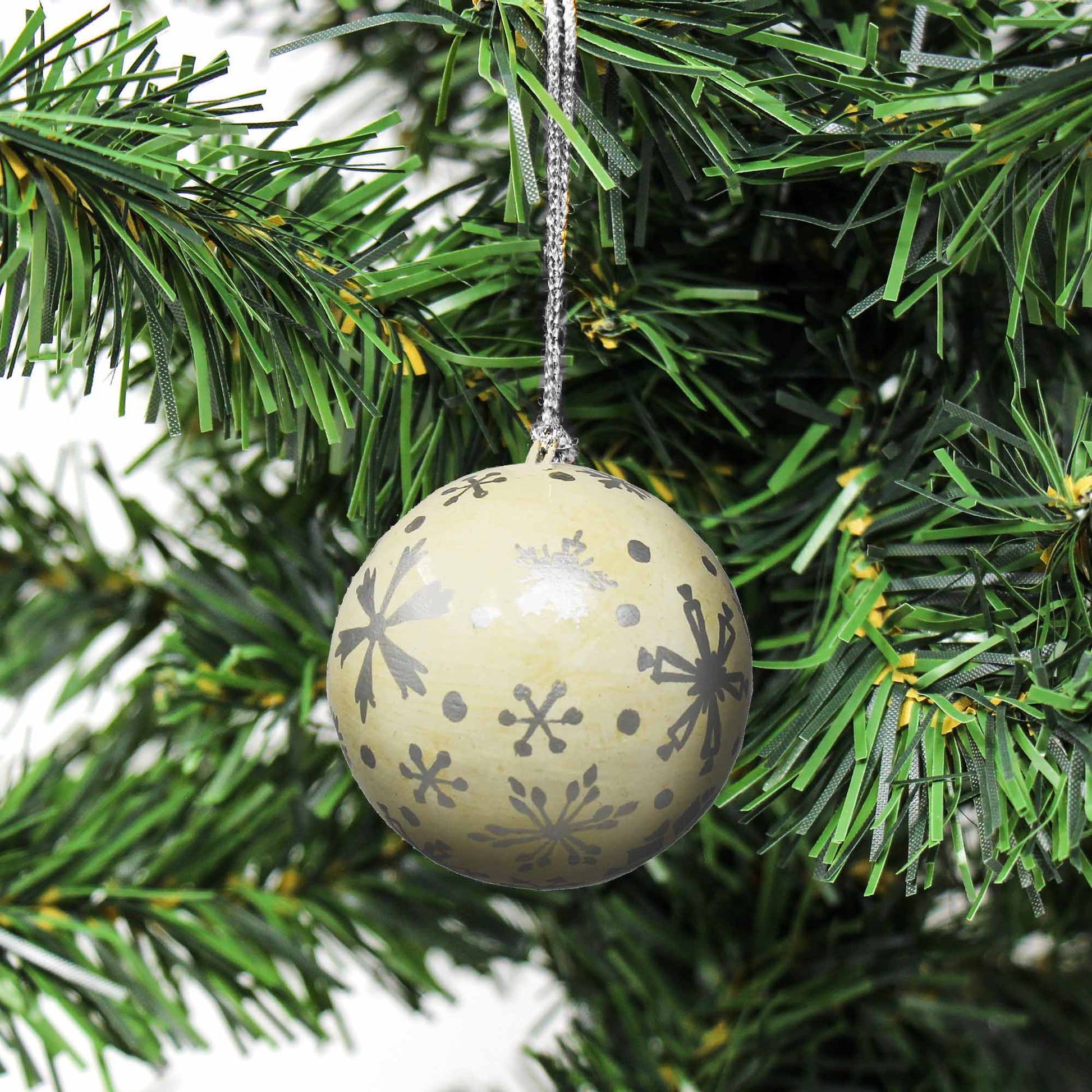 Handpainted Ornaments, Silver Snowflakes - Pack of 3    Home Decor Supply | Online Retail | ShoreShopper.com