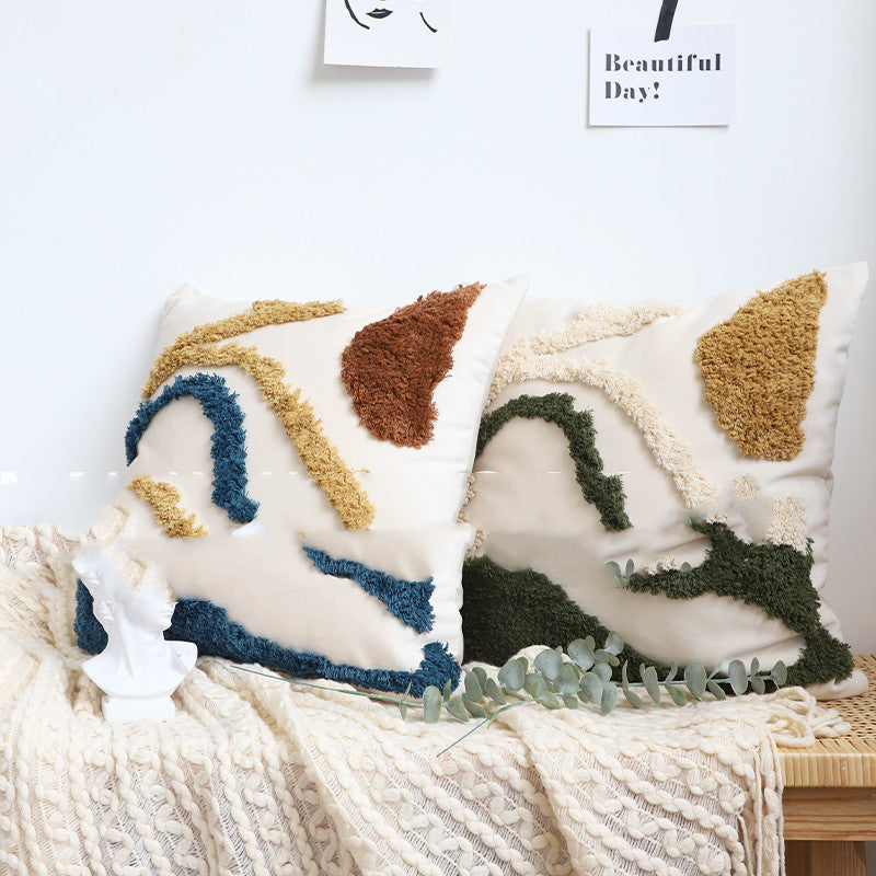 Contrasting Color Art Tufted Pillow Pillow    Home Decor Supply | Online Retail | ShoreShopper.com