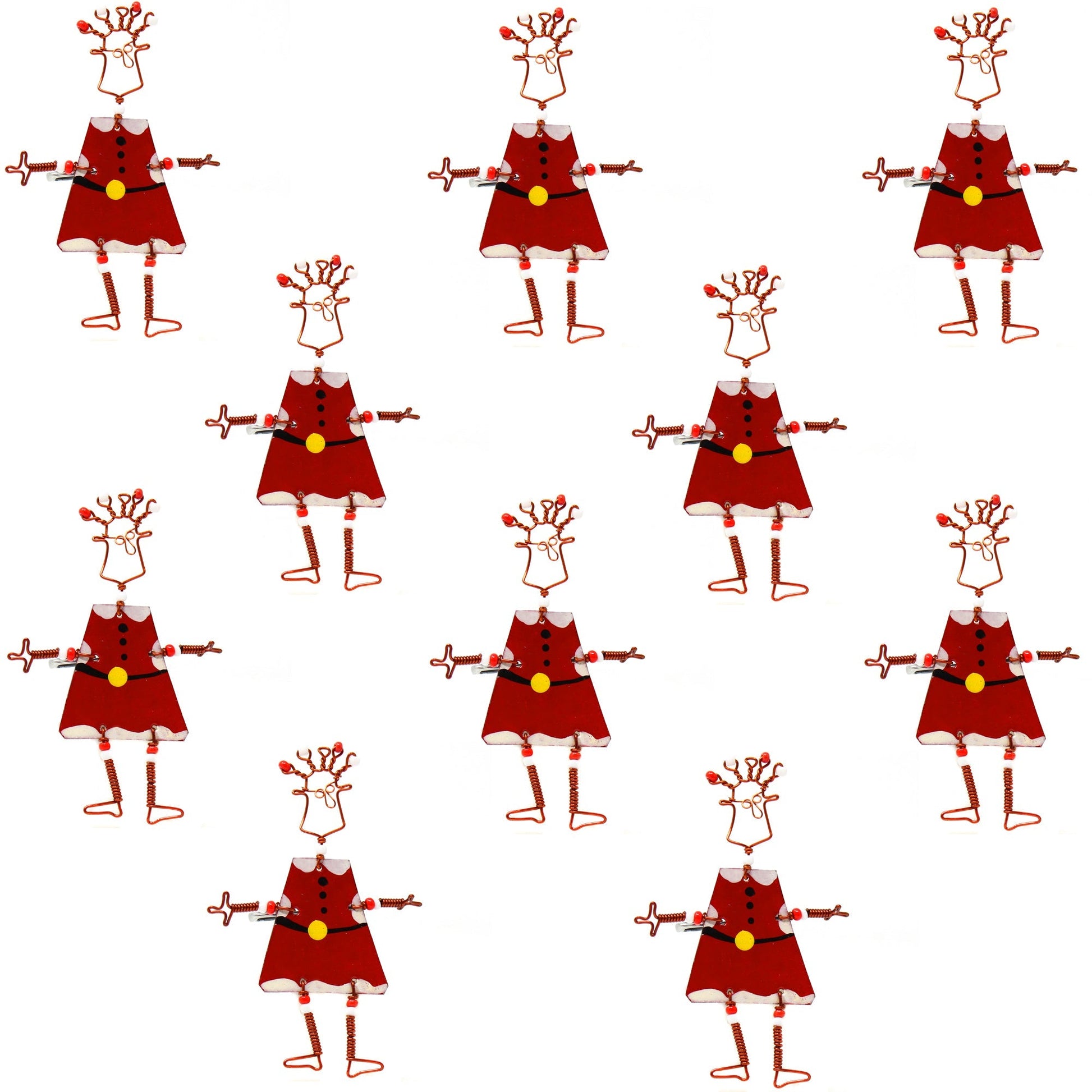 Set of 10 Dancing Girl Santa Pins - Creative Alternatives    Home Decor Supply | Online Retail | ShoreShopper.com