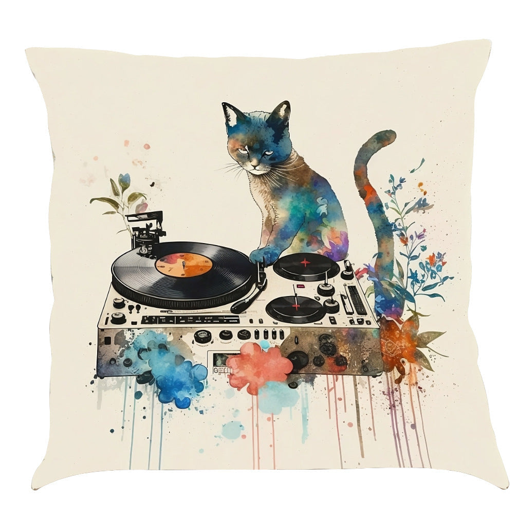 Musical Cats Printed Cotton Linen Pillowcase    Home Decor Supply | Online Retail | ShoreShopper.com