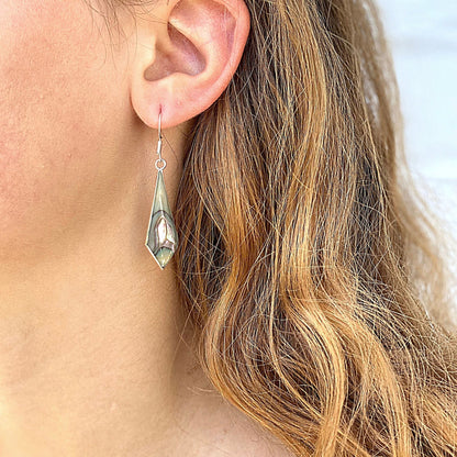 Abalone Diamond-Shaped Dangle Earrings    Home Decor Supply | Online Retail | ShoreShopper.com