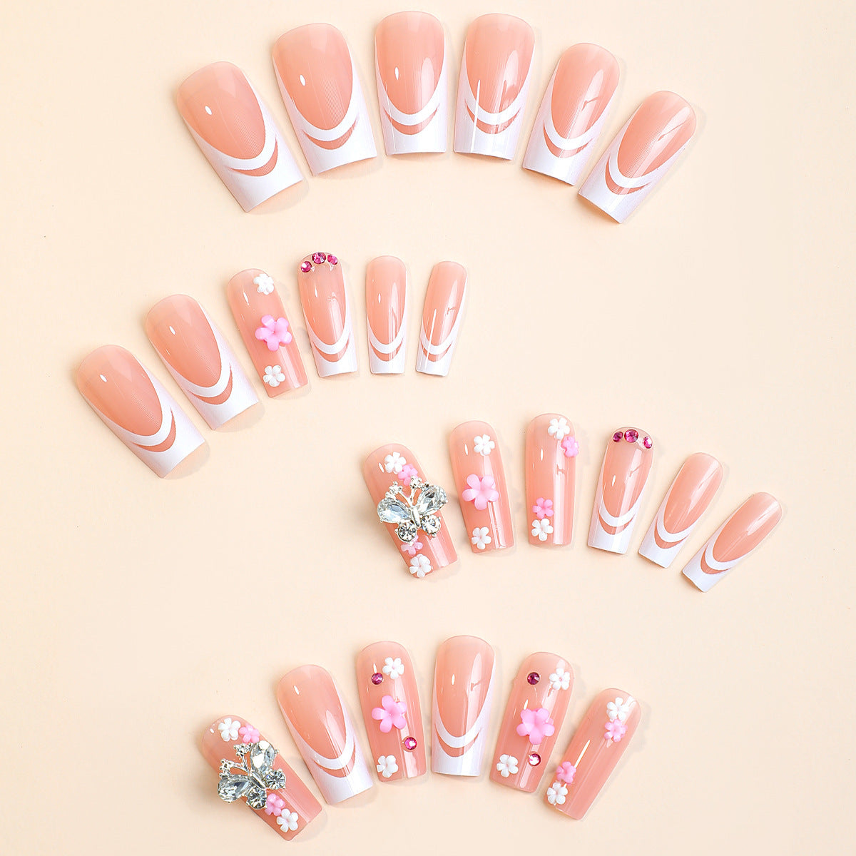 Women's Fashion French Style Bow Flower Nail Art    Home Decor Supply | Online Retail | ShoreShopper.com