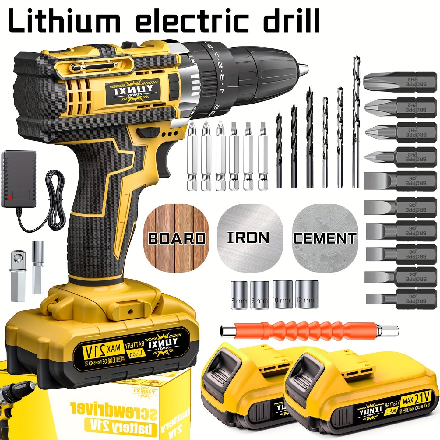 21V Multi-function Impact Drill Set Wireless Power w/ Battery And Quick Charger    Home Decor Supply | Online Retail | ShoreShopper.com