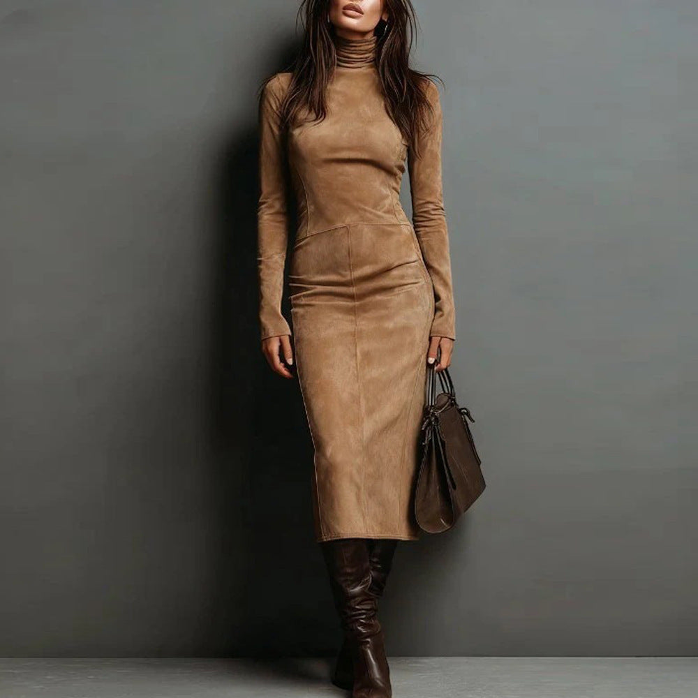 Turtleneck Long-sleeved Dress Fashion Sexy Slim-fitting Bodycon Long Dresses Women's Clothing    Home Decor Supply | Online Retail | ShoreShopper.com