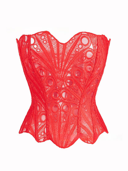 Sexy Hollow Out Corset Top Women Lace Double-layer Streetwear Party Club Corset Clothing    Home Decor Supply | Online Retail | ShoreShopper.com