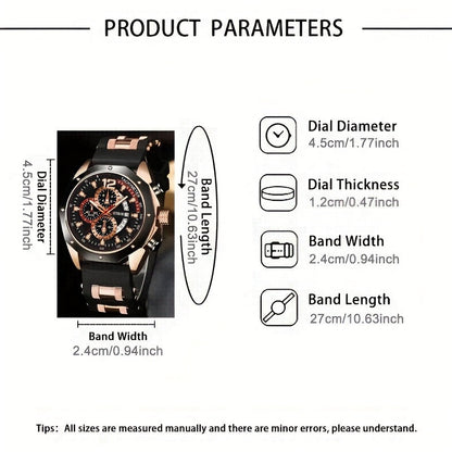 1pc Men'S Fashion Casual Quartz Watch, Silicone Strap, Date Display - Stylish Casual Wristwatch for Casual Attire, Casual Wristwatch | Sporty Watch Design | Quartz Movement, Thanksgiving, Christmas The Perfect Gift Reloj Para    Home Decor Supply | Online Retail | ShoreShopper.com