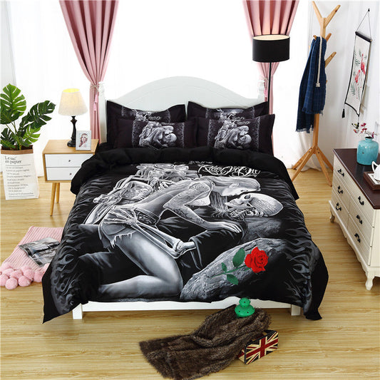 3D Printing European And American Style Skull Four-piece Three-piece Quilt Cover    Home Decor Supply | Online Retail | ShoreShopper.com