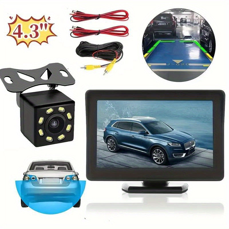 8LED Night Vision Reversing Camera HD 4.3 Inch Monitor Wide Angle Parking System for Multi Vehicle Safety Backup    Home Decor Supply | Online Retail | ShoreShopper.com