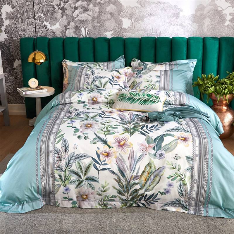 Four-piece printed long-staple cotton satin    Home Decor Supply | Online Retail | ShoreShopper.com