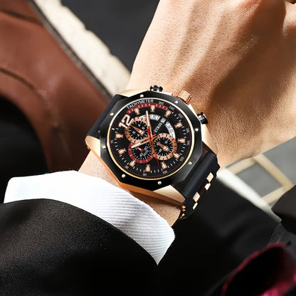 1pc Men'S Fashion Casual Quartz Watch, Silicone Strap, Date Display - Stylish Casual Wristwatch for Casual Attire, Casual Wristwatch | Sporty Watch Design | Quartz Movement, Thanksgiving, Christmas The Perfect Gift Reloj Para    Home Decor Supply | Online Retail | ShoreShopper.com