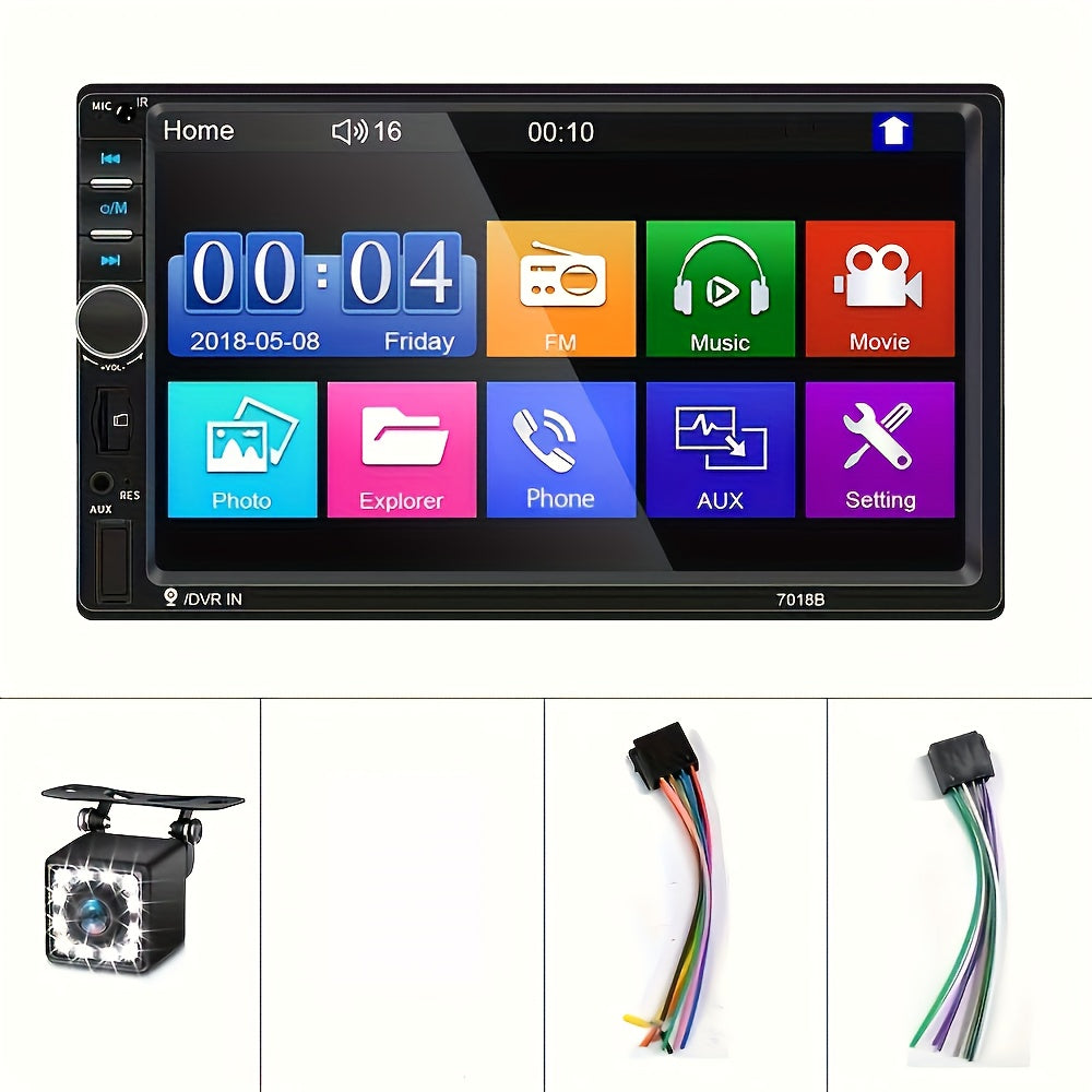 CAMECHO 1pc Double Din EQ Car Stereo Featuring a 7" LCD Display, Equipped with Wireless FM, MP5 Player, USB/SD/AUX Inputs, And Mirror Link Functionality, Ideal As Christmas And Black Friday Gifts, Without Battery    Home Decor Supply | Online Retail | ShoreShopper.com