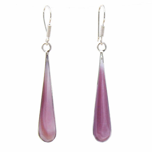 Pink Clam Shell Elongated Teardrop Earrings    Home Decor Supply | Online Retail | ShoreShopper.com