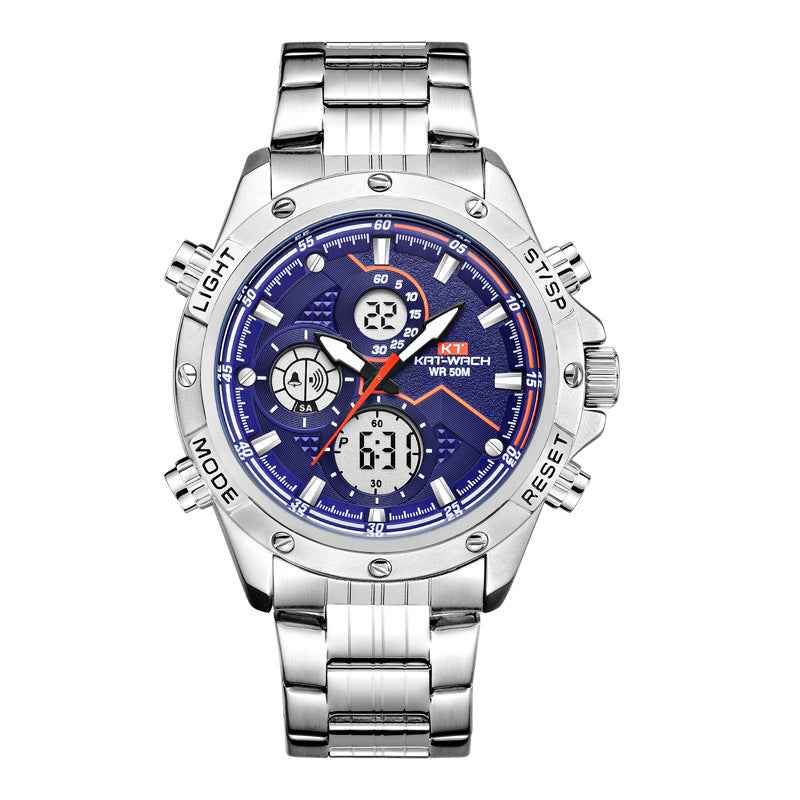Luxury Waterproof Stainless Steel Smart Watch - LED Backlight & Fitness Tracking