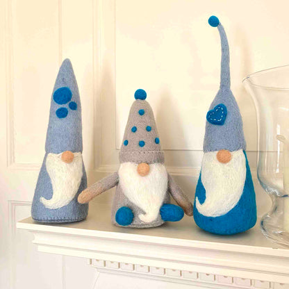 Winter Blues Felt Gnomes Trio, Set of 3    Home Decor Supply | Online Retail | ShoreShopper.com