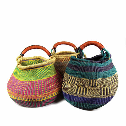 Bolga Pot Design Market Basket, Mixed Colors    Home Decor Supply | Online Retail | ShoreShopper.com