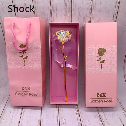 24K Luminous Color Gold Rose Flower Set - ShoreCo.Shop