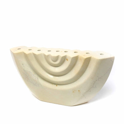 Soapstone White Menorah - Smolart    Home Decor Supply | Online Retail | ShoreShopper.com