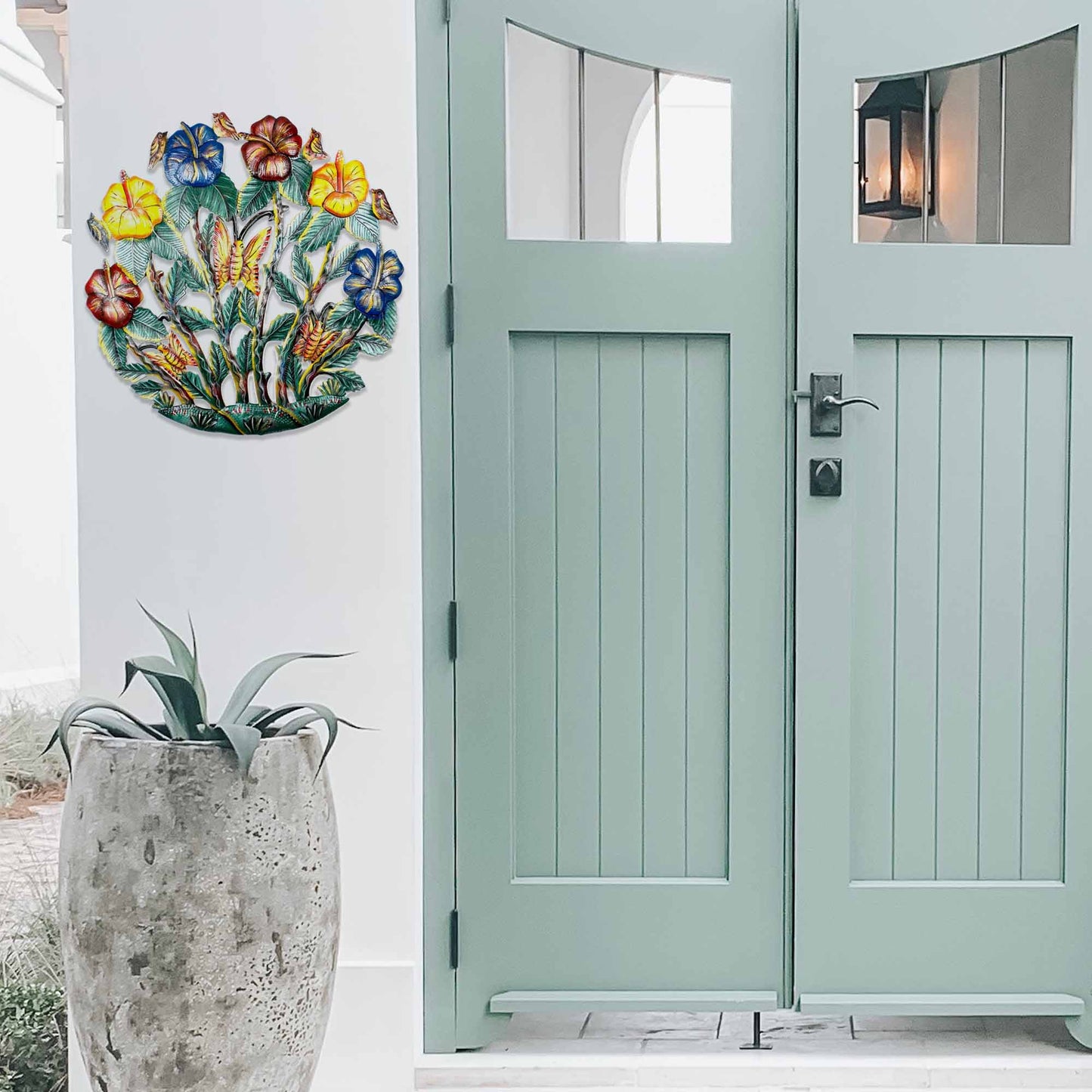 Painted Flower Garden Metal Wall Art - Croix des Bouquets    Home Decor Supply | Online Retail | ShoreShopper.com