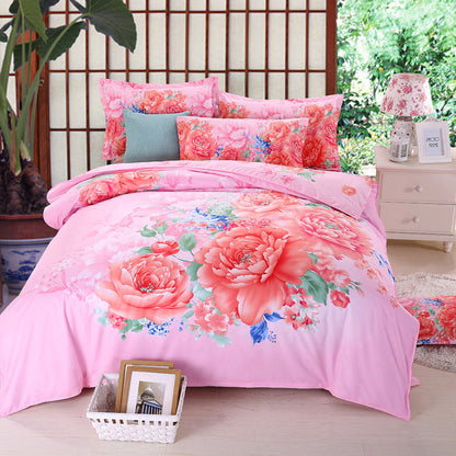 Cotton cartoon active thickening sanding four-piece cotton wedding gift linen quilt cover bedding    Home Decor Supply | Online Retail | ShoreShopper.com