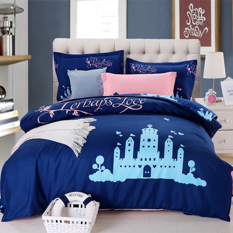 Cotton cartoon active thickening sanding four-piece cotton wedding gift linen quilt cover bedding    Home Decor Supply | Online Retail | ShoreShopper.com