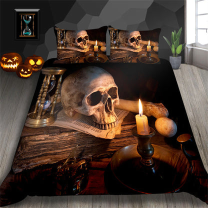 3D Printed Skull Printed Three-piece Home Textile Set    Home Decor Supply | Online Retail | ShoreShopper.com