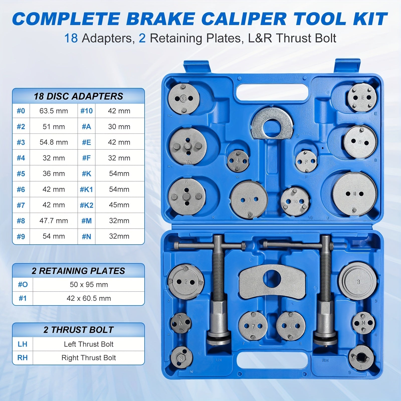 Portable Brake 22pcs. Tool Set Rewind Caliper Pistons, Seal Damage, Brake Pad    Home Decor Supply | Online Retail | ShoreShopper.com