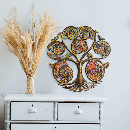 Autumn Spiral Tree of Life Haitian Steel Drum Wall Art    Home Decor Supply | Online Retail | ShoreShopper.com