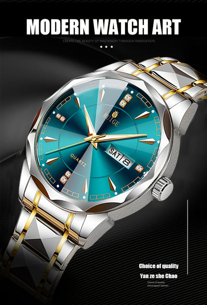 RUIGE Men's Watch Quartz Watch Luminous Stainless Steel Luxury Calendar Men's Chronograph Watch Timepiece Thanksgiving Day    Home Decor Supply | Online Retail | ShoreShopper.com