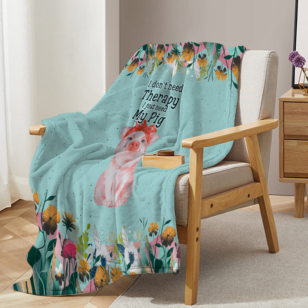 1pc Cute Blue Background Pig Soft Printed Flannel Sofa Blanket, Comfortable And Warm For Home Use, Suitable For Bed, Sofa, Camping And Multi Scene Seasonal Use    Home Decor Supply | Online Retail | ShoreShopper.com