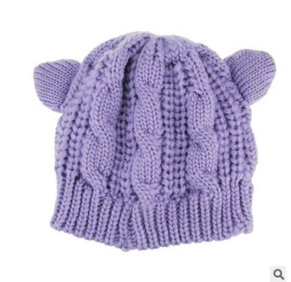 Hand Made 3D Cute Knitted Cat Ear Beanie For Winter - ShoreCo.Shop