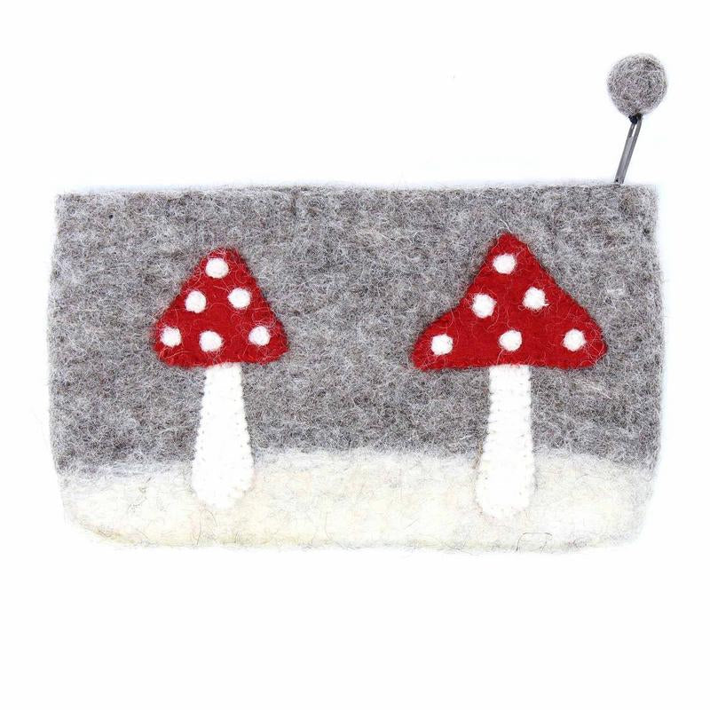 Handmade Felt Mushroom Clutch - Global Groove (P)    Home Decor Supply | Online Retail | ShoreShopper.com