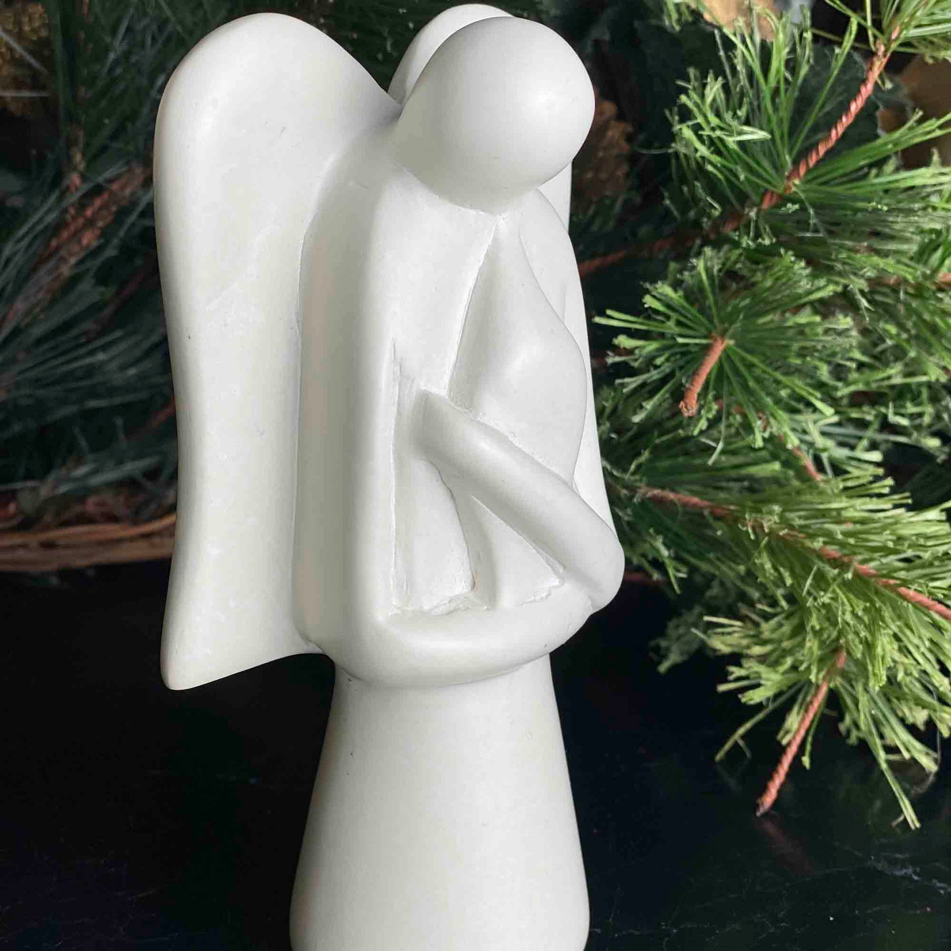 Angel Soapstone Sculpture with Eternal Light    Home Decor Supply | Online Retail | ShoreShopper.com