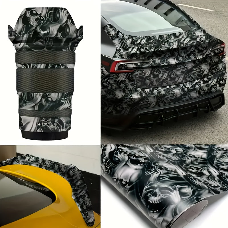 Skull Decal Sticker 11.81in X 59.84in (30x152cm) 3D Wall Art Gothic-Halloween-Motorcycle Decor Waterproof Self-Adhesive Removable Vinyl Cyberpunk Grunge Style for Walls, Vehicles, Windows    Home Decor Supply | Online Retail | ShoreShopper.com