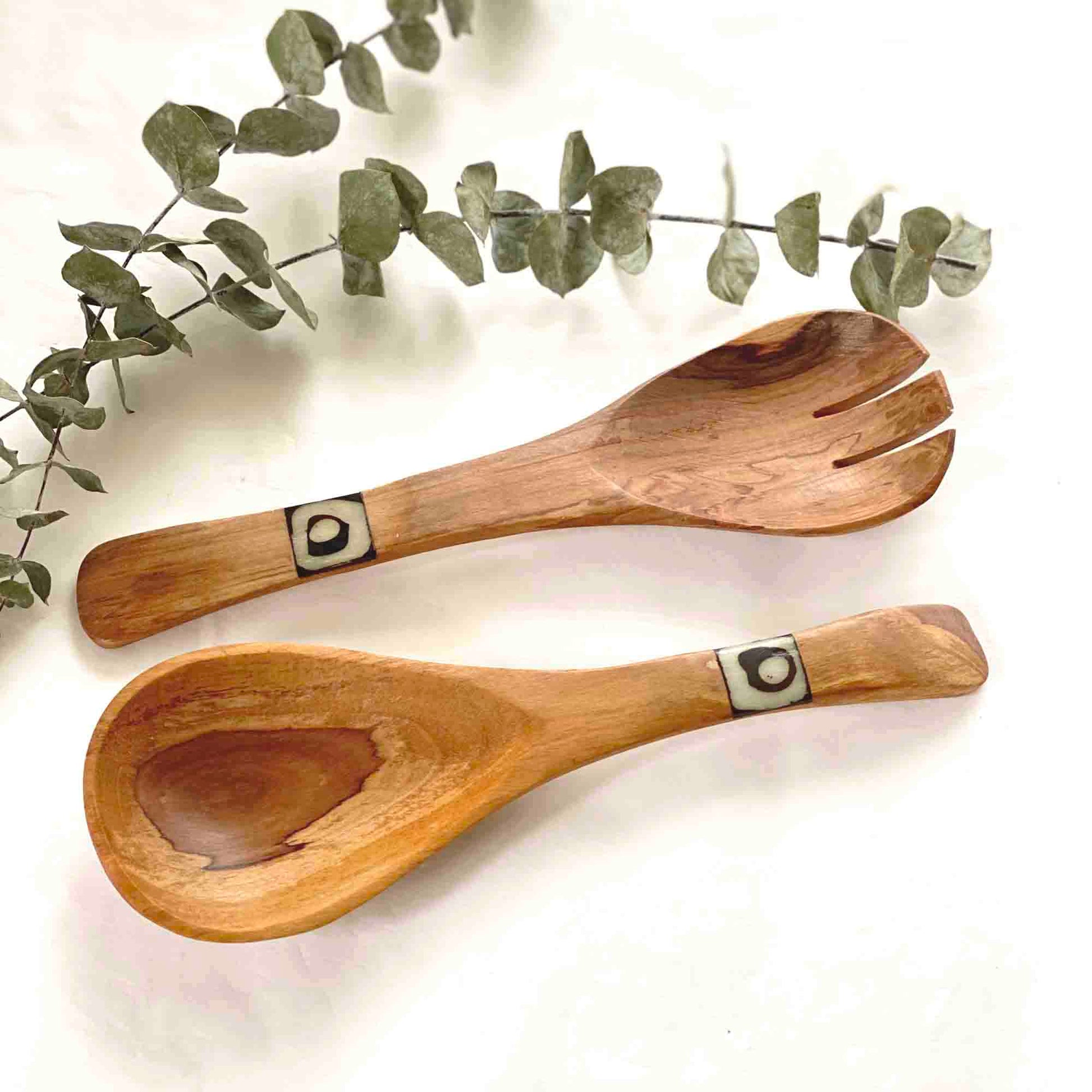 Olive Wood Serving Set, Small with Batik Inlay    Home Decor Supply | Online Retail | ShoreShopper.com