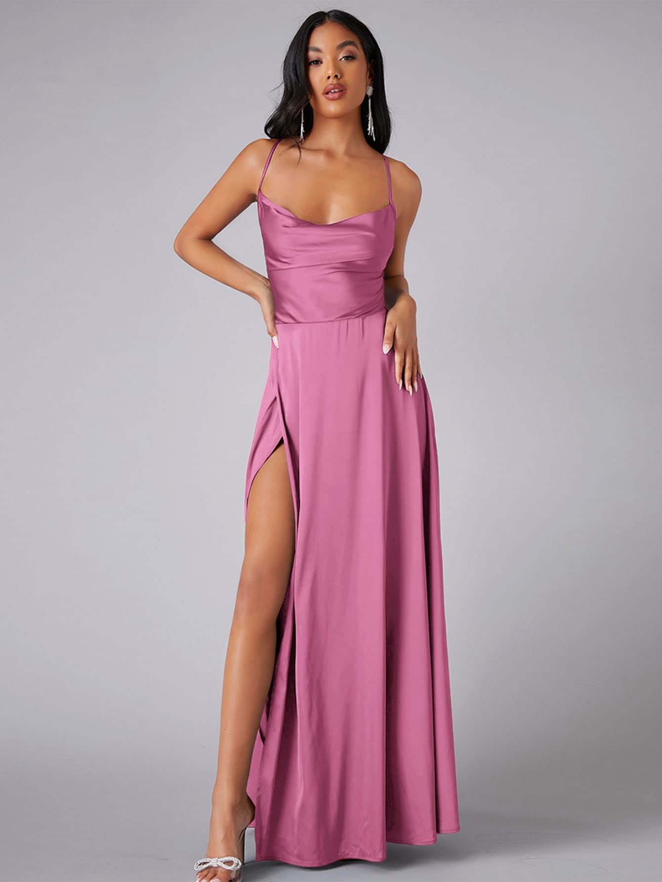 Summer Sexy Slimming Backless Strap Long Split Dress Women's Fashion High Waist Belted Gown V-neck    Home Decor Supply | Online Retail | ShoreShopper.com