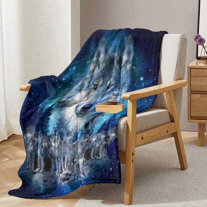 1pc Starry Wolf Pack Soft Printed Flannel Sofa Blanket Comfortable And Warm Home Use Suitable For Bed Sofa Camping And Multi Scene Seasonal Use    Home Decor Supply | Online Retail | ShoreShopper.com