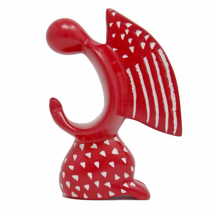Praying Angel Soapstone Sculpture - Red Finish    Home Decor Supply | Online Retail | ShoreShopper.com