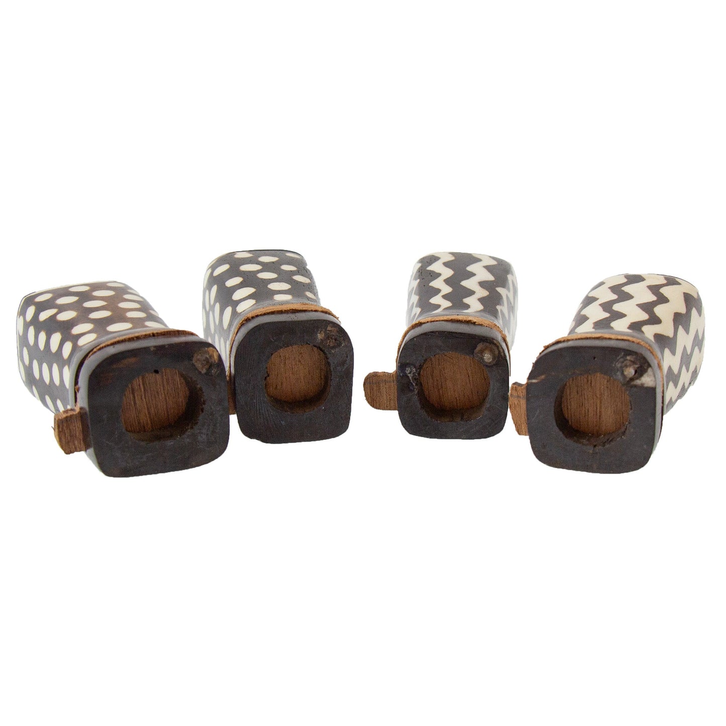 African Natural Bone Salt & Pepper Shakers, Traditional Batik Designs    Home Decor Supply | Online Retail | ShoreShopper.com