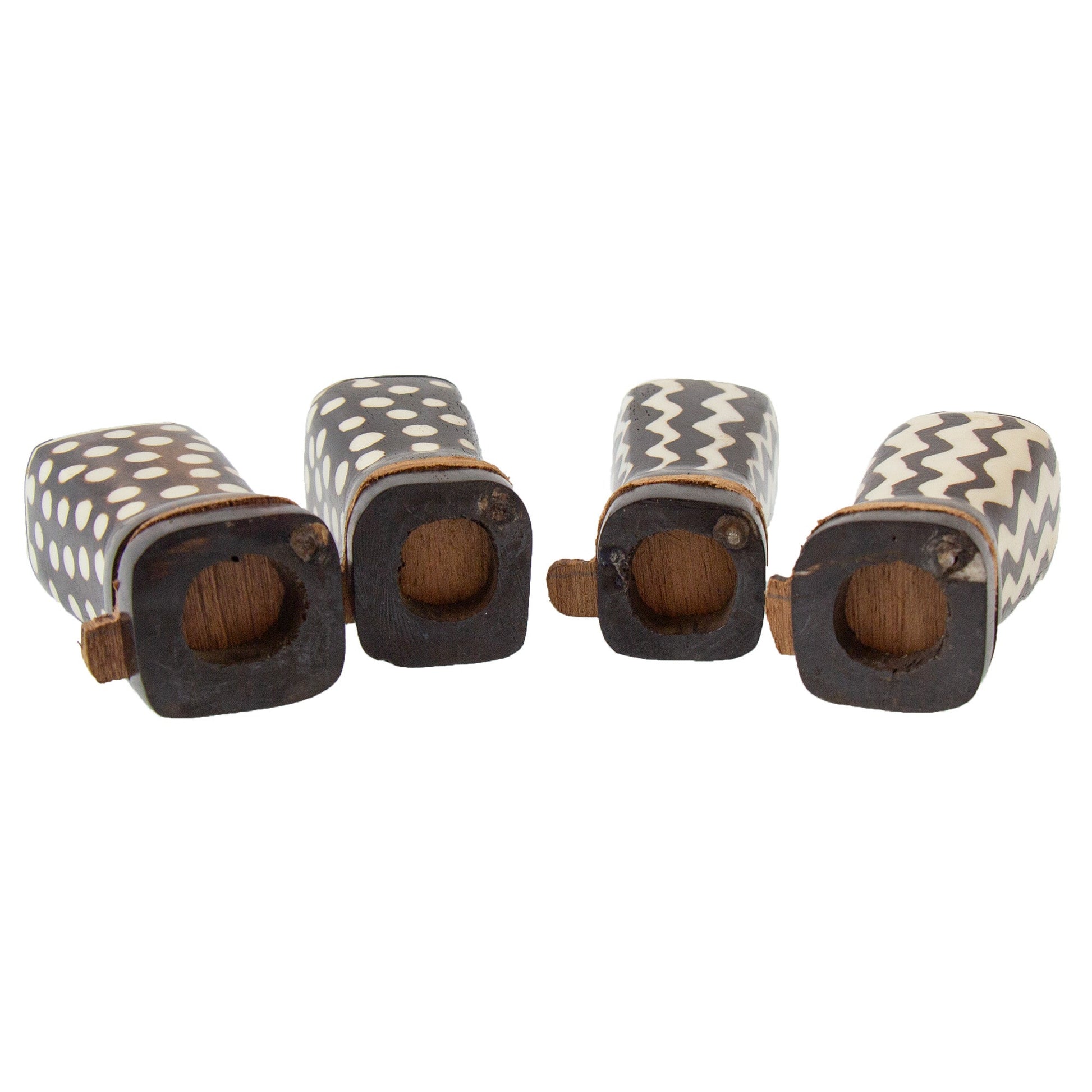 African Natural Bone Salt & Pepper Shakers, Traditional Batik Designs    Home Decor Supply | Online Retail | ShoreShopper.com