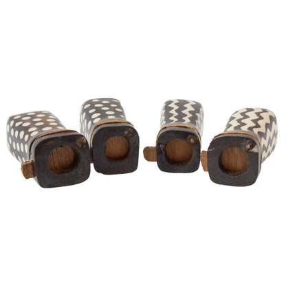 African Natural Bone Salt & Pepper Shakers, Traditional Batik Designs    Home Decor Supply | Online Retail | ShoreShopper.com