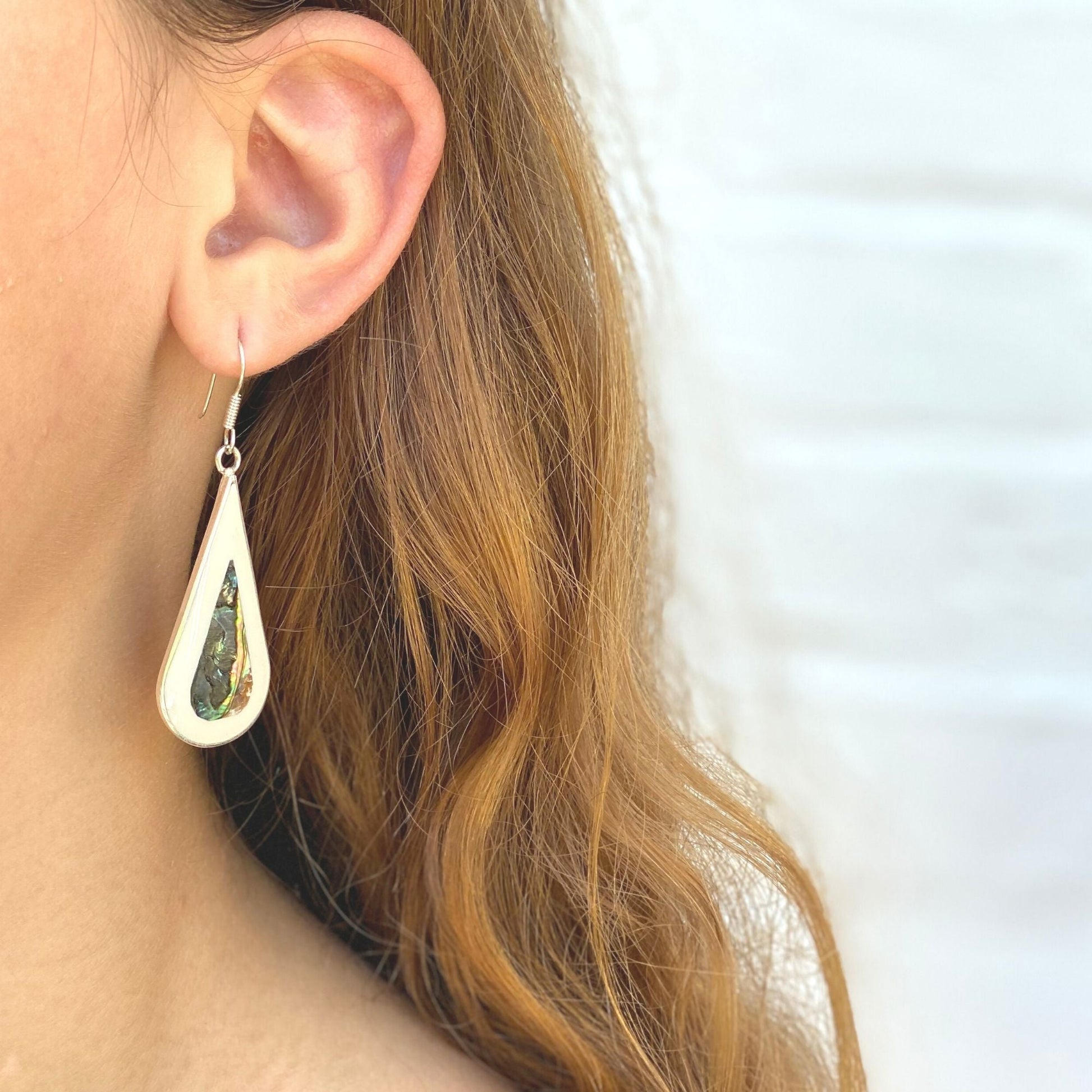 Teardrop Abalone and Mother of Pearl Drop Earrings    Home Decor Supply | Online Retail | ShoreShopper.com
