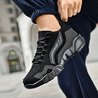 Men'S Lace-Up Sneakers - Thick Cushioned Platform Shoes with Non-Slip Rubber Sole, Low-Top Lace-Up Design in Black/White/Orange Accents - All-Season Walking Shoes for Everyday, Office, Formal Events - Durable Casual Footwear    Home Decor Supply | Online Retail | ShoreShopper.com